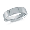 Thumbnail Image 1 of 6.0mm Engravable Bevelled Edge Wedding Band in 14K White Gold (1 Finish and Line)