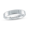 Thumbnail Image 0 of 4.0mm Engravable Bevelled Edge Wedding Band in 14K White Gold (1 Finish and Line)