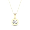 Thumbnail Image 1 of 0.10 CT. Canadian Certified Diamond Solitaire Tension-Set Pendant in 14K Gold (I/I2) - 17&quot;