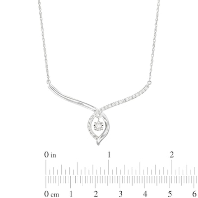 Unstoppable Love™ 0.20 CT. T.W. Diamond Dangle Flame Twist Necklace in Sterling Silver