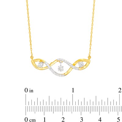 Unstoppable Love™ 0.15 CT. T.W. Diamond Dangle Cascading Necklace in 10K Gold