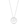 Thumbnail Image 0 of Unstoppable Love™ 0.25 CT. T.W. Diamond Dangle Double Circle Pendant in Sterling Silver