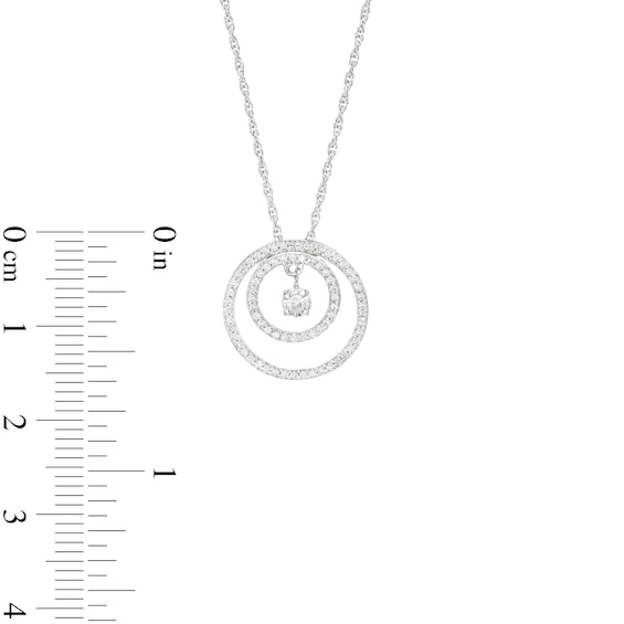 Unstoppable Love™ 0.25 CT. T.W. Diamond Dangle Double Circle Pendant in Sterling Silver