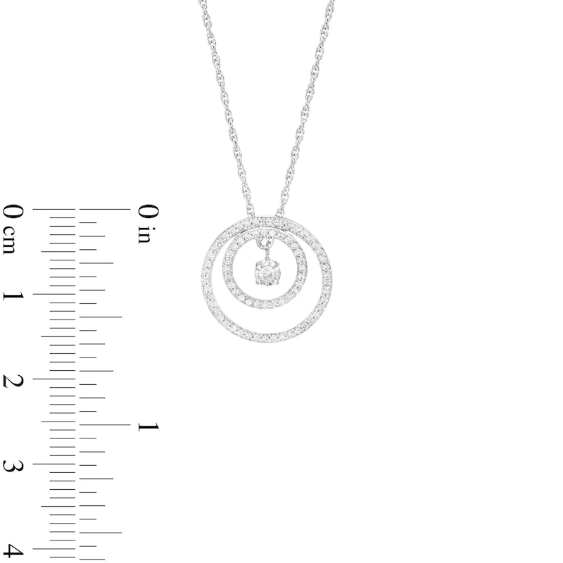 Unstoppable Love™ 0.25 CT. T.W. Diamond Dangle Double Circle Pendant in Sterling Silver
