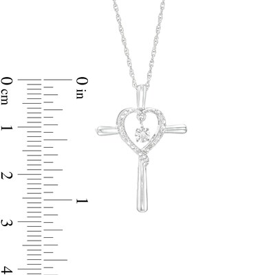 Unstoppable Love™ Diamond Accent Dangle Cross Pendant in Sterling Silver