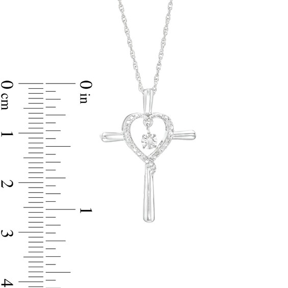 Unstoppable Love™ Diamond Accent Dangle Cross Pendant in Sterling Silver