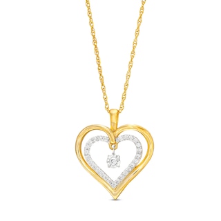 Italian Brilliance™ Diamond-Cut Heart Pendant in 14K Two-Tone Gold