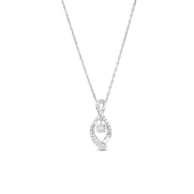 Unstoppable Love™ 0.20 CT. T.W. Diamond Dangle Infinity Pendant in Sterling Silver