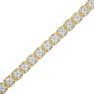 1.50 CT. T.W. Diamond Squared Line Bracelet in 10K Gold - 7.25"