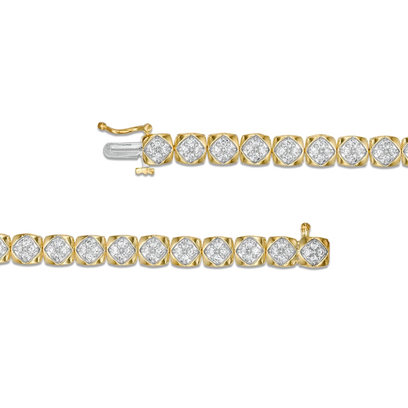1.50 CT. T.W. Diamond Squared Line Bracelet in 10K Gold - 7.25"|Peoples Jewellers