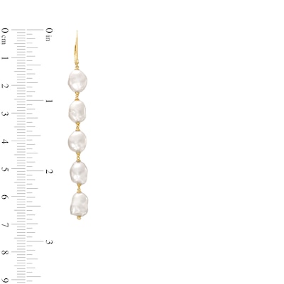 Baroque Freshwater Cultured Pearl Dangle Drop Earrings in 10K Gold