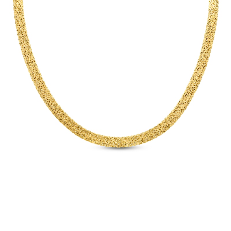 6.8mm Byzantine Chain Necklace in Hollow 14K Gold - 18"|Peoples Jewellers