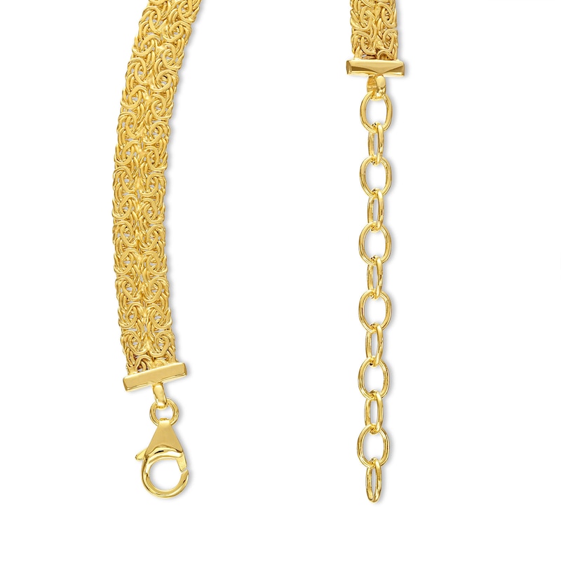 6.8mm Byzantine Chain Necklace in Hollow 14K Gold - 18"|Peoples Jewellers