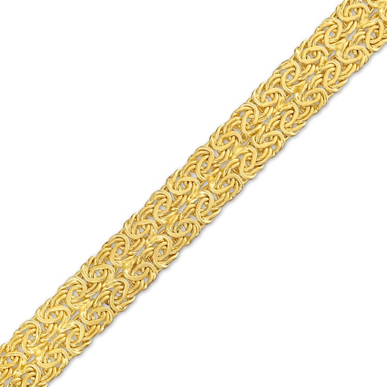 6.8mm Byzantine Chain Bracelet in Hollow 14K Gold - 7.25"