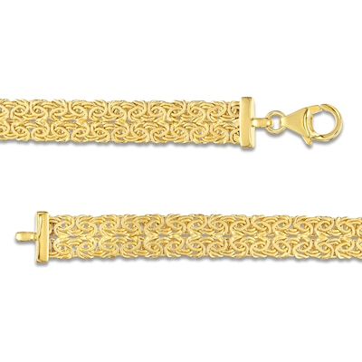 6.8mm Byzantine Chain Bracelet in Hollow 14K Gold - 7.25"