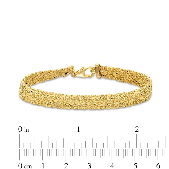 6.8mm Byzantine Chain Bracelet in Hollow 14K Gold - 7.25"