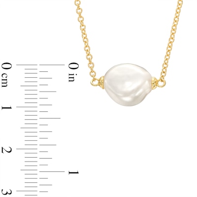 10.0mm Baroque Freshwater Cultured Pearl Necklace in 10K Gold