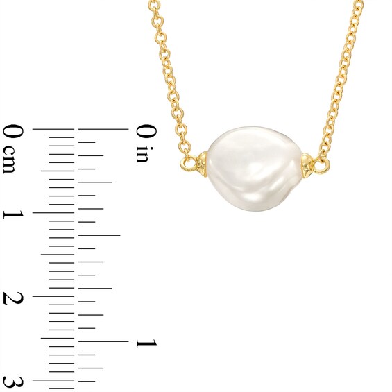 10.0mm Baroque Freshwater Cultured Pearl Necklace in 10K Gold