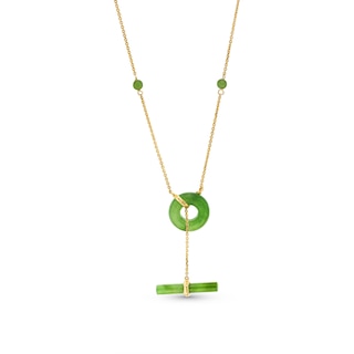 Jade Toggle Necklace in 14K Gold