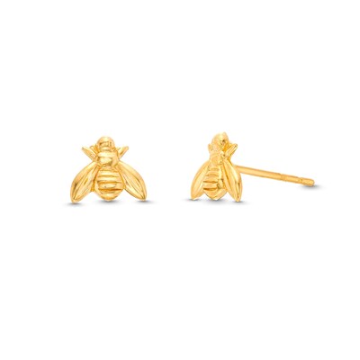 5.7mm Bee Stud Earrings in 14K Gold