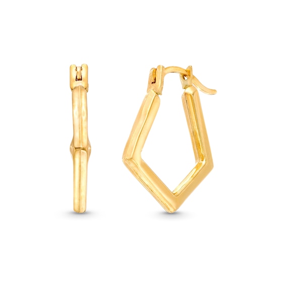 Pentagon-Shaped 16.0mm Hoop Earrings in 14K Gold