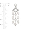 Thumbnail Image 2 of Freshwater Cultured Pearl and White Lab-Created Sapphire Chandelier Drop Earrings in Sterling Silver