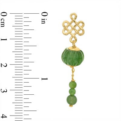 Jade Lantern Lattice Drop Earrings in 14K Gold