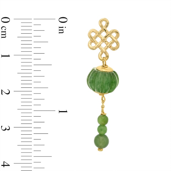 Jade Lantern Lattice Drop Earrings in 14K Gold