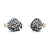 Disney Treasures Finding Nemo Blue Topaz and 0.04 CT. T.W. Diamond Dory Stud Earrings in Sterling Silver and 10K Gold