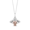 Disney Treasures Coco 0.085 CT. T.W. Black and White Diamond Sombrero Skull Pendant in Sterling Silver and 10K Rose Gold