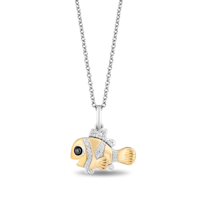 Disney Treasures Finding Nemo 0.065 CT. T.W. Diamond Marlin Pendant in Sterling Silver and 10K Gold|Peoples Jewellers