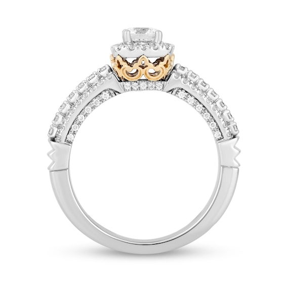 Collector's Edition Enchanted Disney 0.80 CT. T.W. Diamond Frame Engagement Ring in 14K Two-Tone Gold