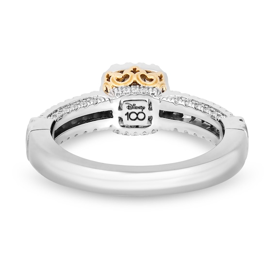 Collector's Edition Enchanted Disney 0.80 CT. T.W. Diamond Frame Engagement Ring in 14K Two-Tone Gold