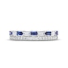 Vera Wang Love Collection 0.37 CT. T.W. Diamond and Blue Sapphire Stacked Band in 14K White Gold