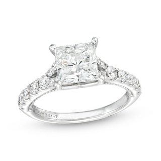 Vera Wang Love Collection 2.45 CT. T.W. Princess-Cut Certified Lab-Created Diamond Engagement Ring in 14K White Gold (F/VS2)