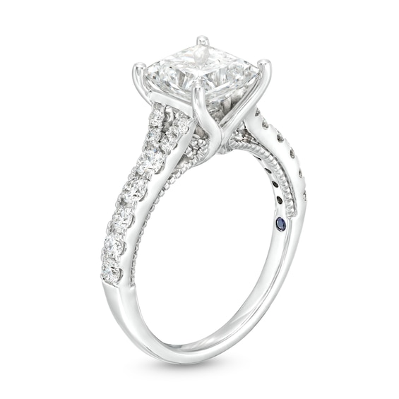 Vera Wang Love Collection 2.45 CT. T.W. Princess-Cut Certified Lab-Created Diamond Engagement Ring in 14K White Gold (F/VS2)