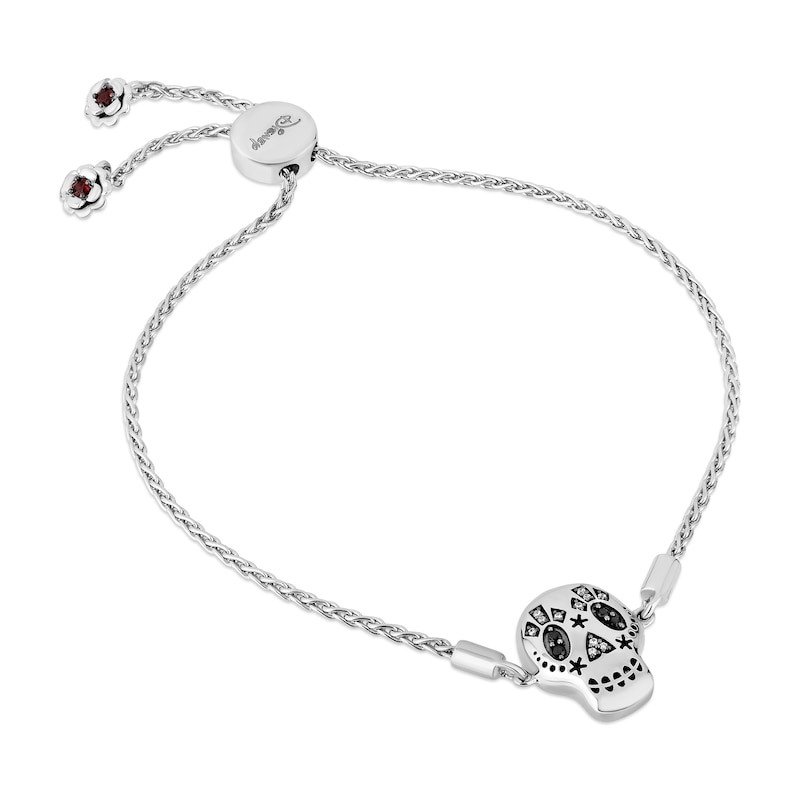 Disney Treasures Coco 0.065 CT. T.W. Diamond Skull Bolo Bracelet in Sterling Silver - 9.5"|Peoples Jewellers
