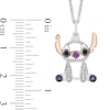 Disney Treasures Lilo and Stitch Amethyst and 0.085 CT. T.W. Diamond Seated Pendant in Sterling Silver and 10K Rose Gold