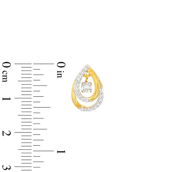 Unstoppable Love™ 0.20 CT. T.W. Diamond Double Teardrop Stud Earrings in 10K Gold