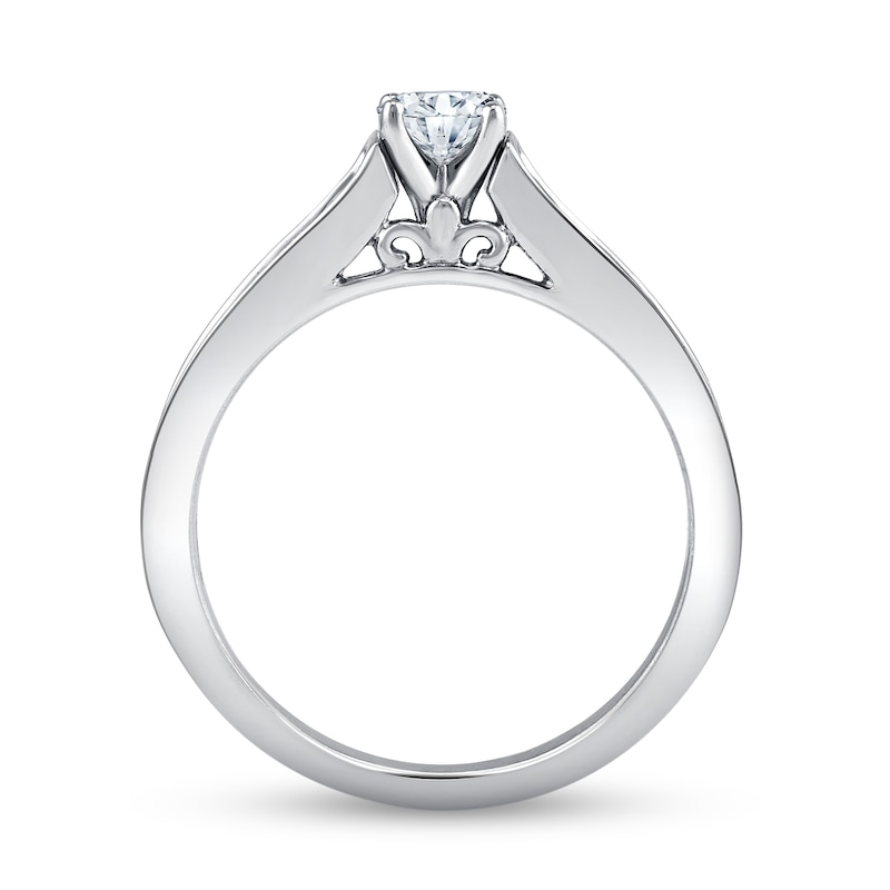 0.69 CT. T.W. Princess-Cut Diamond Engagement Ring in 14K White Gold (I/I2)|Peoples Jewellers