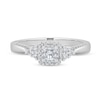 0.45 CT. T.W. Princess-Cut Diamond Frame Tri-Sides Engagement Ring in 14K White Gold (I/I2)