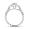 0.45 CT. T.W. Princess-Cut Diamond Frame Tri-Sides Engagement Ring in 14K White Gold (I/I2)