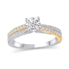 Thumbnail Image 0 of 1.23 CT. T.W. Diamond Double Row Engagement Ring in 14K Two-Tone Gold (I/I1)