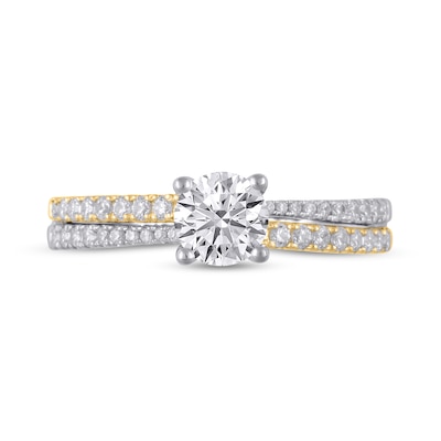 1.23 CT. T.W. Diamond Double Row Engagement Ring in 14K Two-Tone Gold (I/I1)