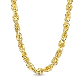 4.4mm Glitter Rope Chain Necklace in Solid 10K Gold - 24"