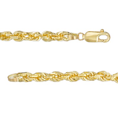 4.4mm Glitter Rope Chain Necklace in Solid 10K Gold - 24"