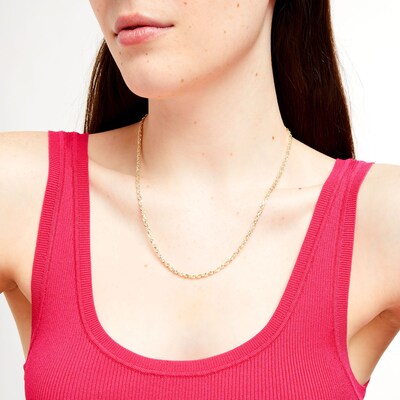 3.0mm Glitter Rope Chain Necklace in Solid 10K Gold