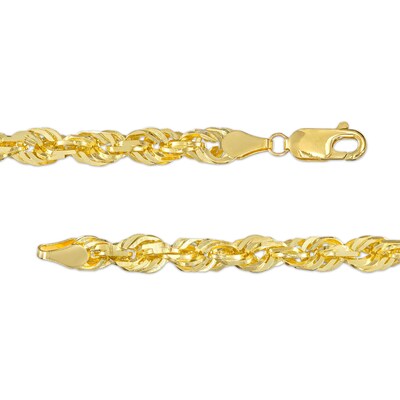 5.5mm Glitter Rope Chain Necklace in Solid 10K Gold - 24"