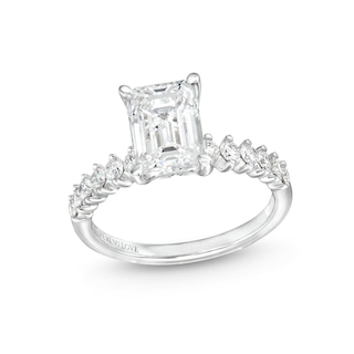 Vera Wang Love Collection 2.29 CT. T.W. Emerald-Cut Certified Lab-Created Diamond Engagement Ring in 14K White Gold (F/VS2)