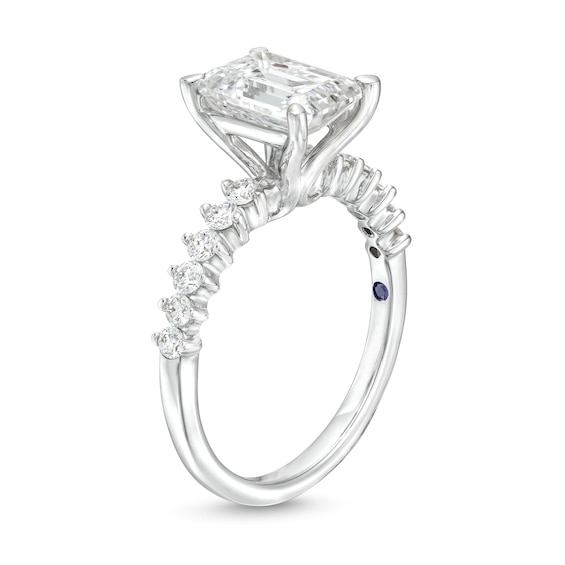 Vera Wang Love Collection 2.29 CT. T.W. Emerald-Cut Certified Lab-Created Diamond Engagement Ring in 14K White Gold (F/VS2)